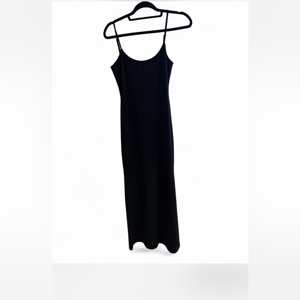 Bershka Black Midi Dress with Spaghetti Straps
